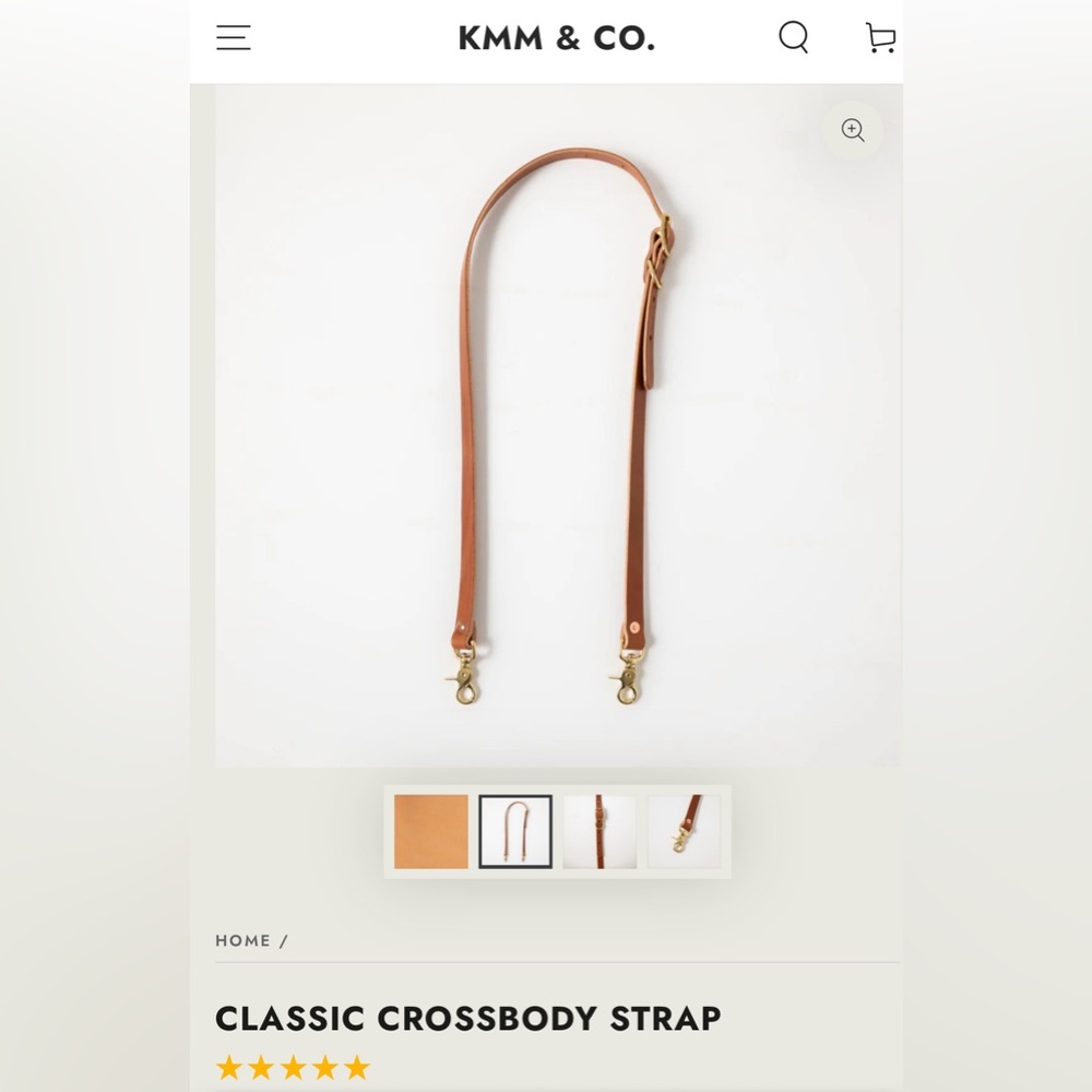 EUC KMM & Co Adjustable Classic Crossbody Leather Strap in Russset